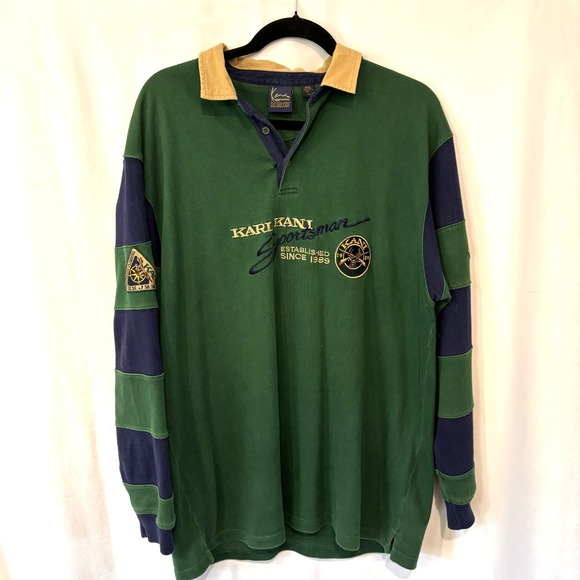 VTG Karl Kani Sportsman Rugby Style Shirt XXL Academia Outdoor Hunting Preppy